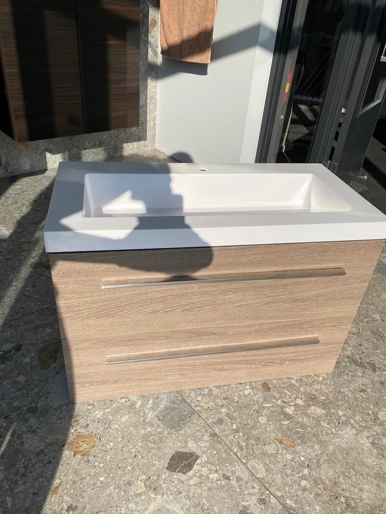 Luxe Badmeubelset 80cm Legno Viola - Softclose - €499, Ophalen, Nieuw, Wastafel