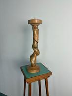 Unieke Houten Kandelaar - Gedraaide Vorm, Ophalen of Verzenden, Zo goed als nieuw, Kandelaar, Hout