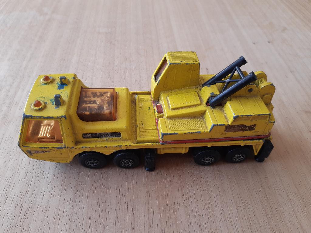 Matchbox Super Kings 1974 Hercule Mobile Geel 16 cm, Ophalen of Verzenden, Gebruikt, Bus of Vrachtwagen, Matchbox