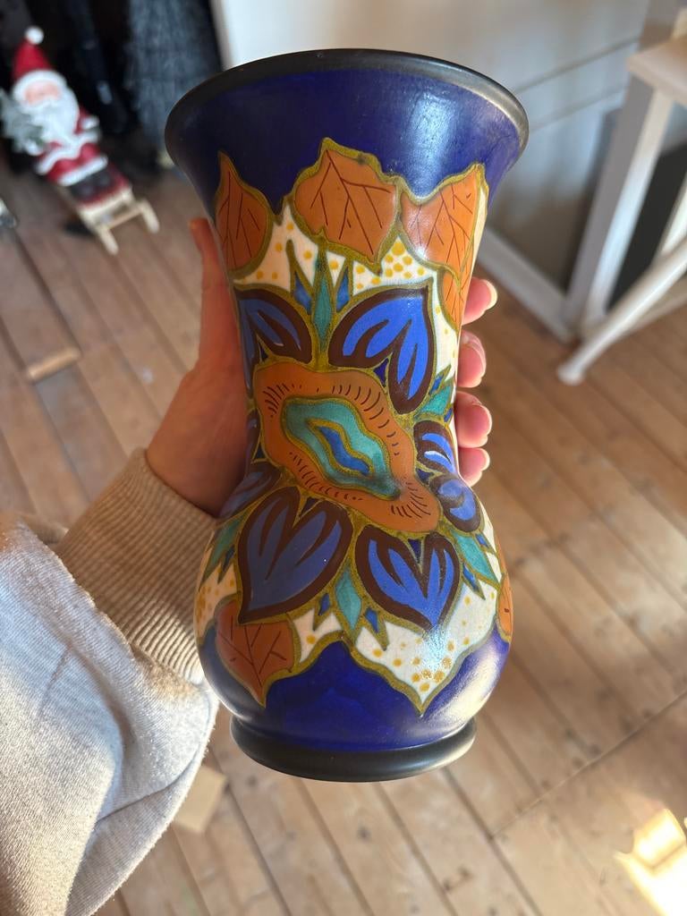 Vintage Plazuid Gouda Holland Vaasje - Lassa Decor, Antiek en Kunst, Antiek | Vazen, Ophalen