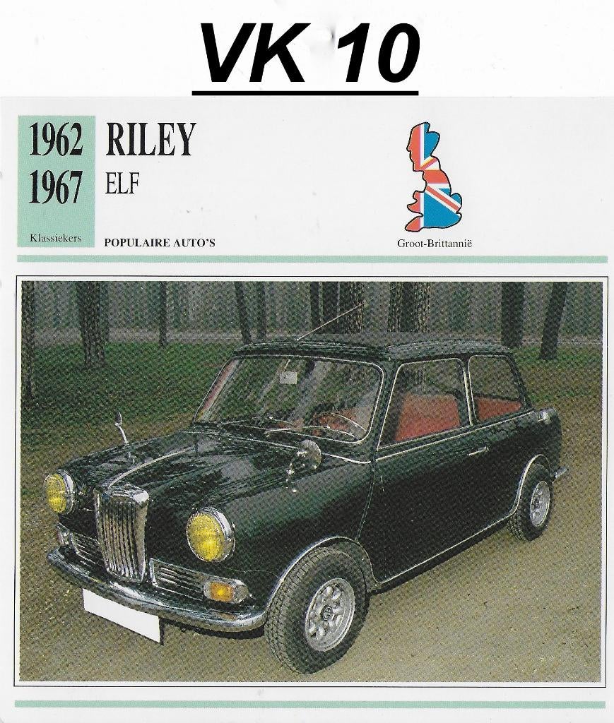 Vk10 autokaart riley elf ( 1962 - 1967 ), Verzenden, Zo goed als nieuw, Auto's