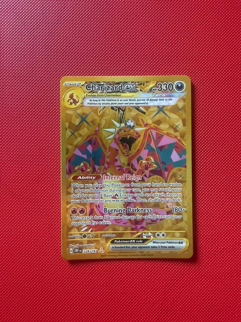 Charizard Ex 228/197 NM+, Ophalen of Verzenden, Zo goed als nieuw