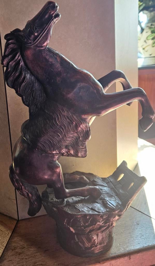 Prachtig paard beeld - Steigerend paard antiek, Ophalen of Verzenden, 20 - 50 cm, Overige materialen, Beeld