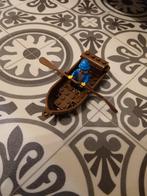 Lego piraat met blauw jack minifiguur met boot, Ophalen, Gebruikt