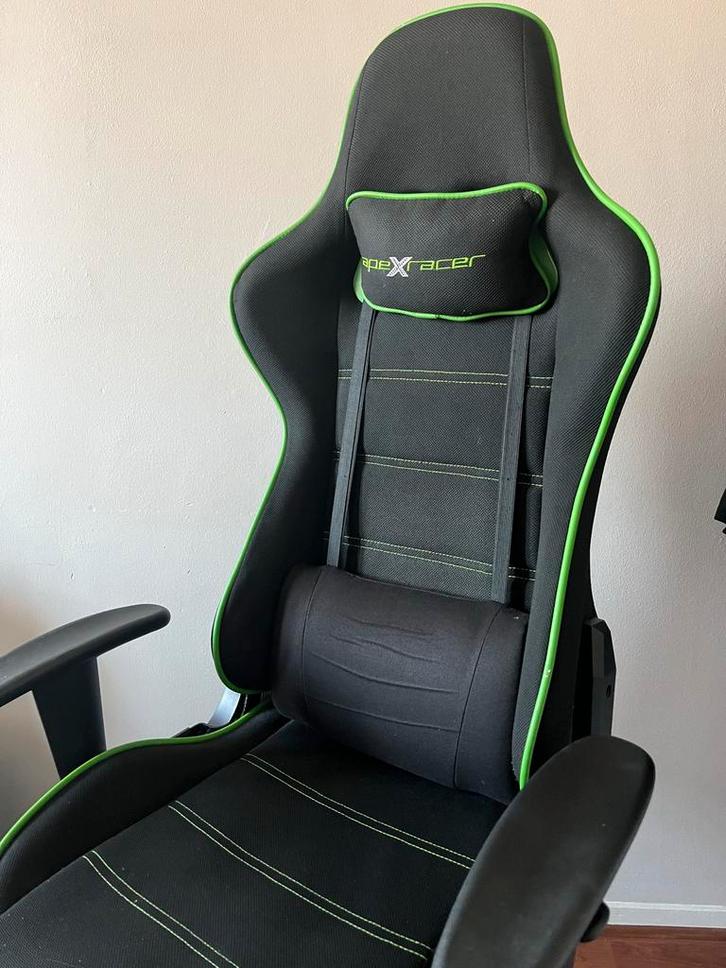 JYSK Gaming Stoel Groen, Huis en Inrichting, Bureaustoelen, Gebruikt, Bureaustoel, Groen, Ergonomisch, Ophalen