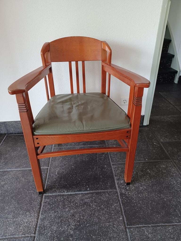 Set van 6 Jurgendstil armstoelen Schuitema, Huis en Inrichting, Stoelen, Ophalen, Overige kleuren, Leer