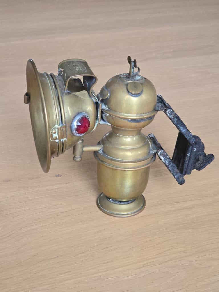 Zeldzame antieke koperen LUXOR carbid fietslamp topstaat €79, Ophalen of Verzenden, Koper
