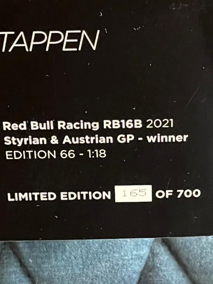 Max Verstappen RB16B 2021 Styrian & Austrian GP 1:18, Hobby en Vrije tijd, Modelauto's | 1:18, Nieuw, Auto, Overige merken, Ophalen of Verzenden