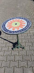 Ronde Bistro Mozaiek tafel, Tuin en Terras, Tuintafels, Ophalen, Gebruikt, Rond, Metaal