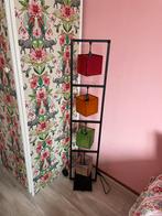 Staande metalen lamp met 4 gekleurde lampenkappen, Ophalen, Gebruikt, Metaal, 100 tot 150 cm