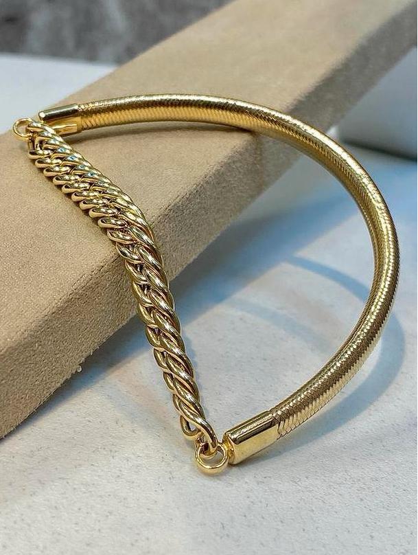 14k Gouden Flexibele Slangenarmband, Ophalen of Verzenden, Nieuw, Goud, Goud