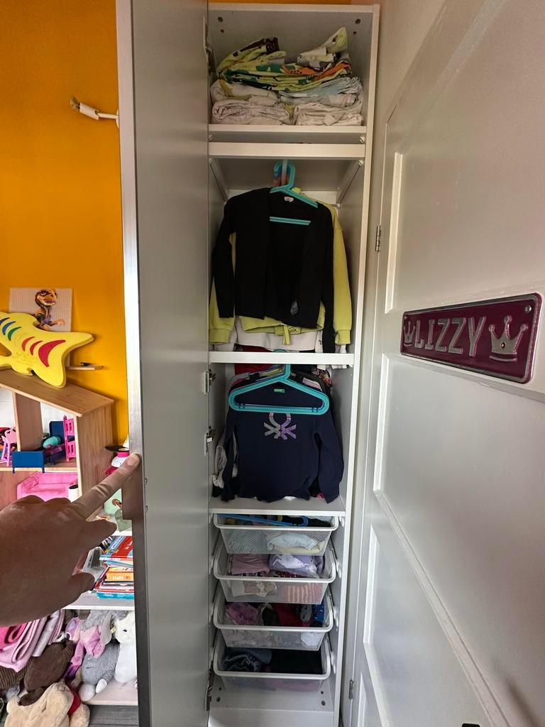 PAX Kledingkast Wit Ondiep 236x50x35 met Spiegldeur, Minder dan 50 cm, 200 cm of meer, Ikea desing, 25 tot 50 cm