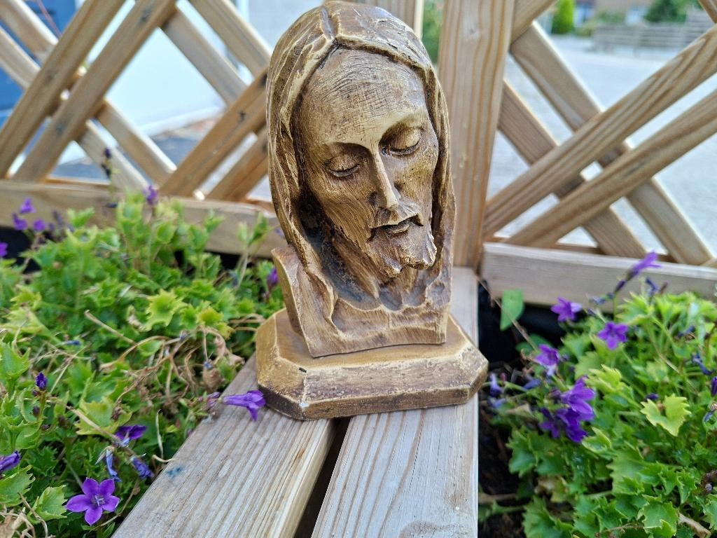 hand gemaakte hout snijwerk houten hooft van jozef, Antiek en Kunst, Antiek | Religie, Ophalen of Verzenden