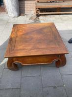Antieke Opium salon tafel teak hout 90x90x35, Ophalen of Verzenden