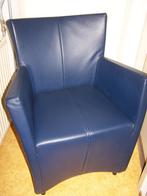 Montis Windy eetkamerstoel in donkerblauw leer, Huis en Inrichting, Ophalen, Blauw, Leer, Zo goed als nieuw