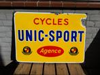 Vintage Emaille Reclamebord Cycles Unic-Sport Agence, Ophalen