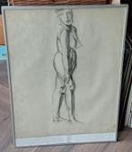 Krijt tekening staand naakt erotiek jaren 90, Ophalen of Verzenden