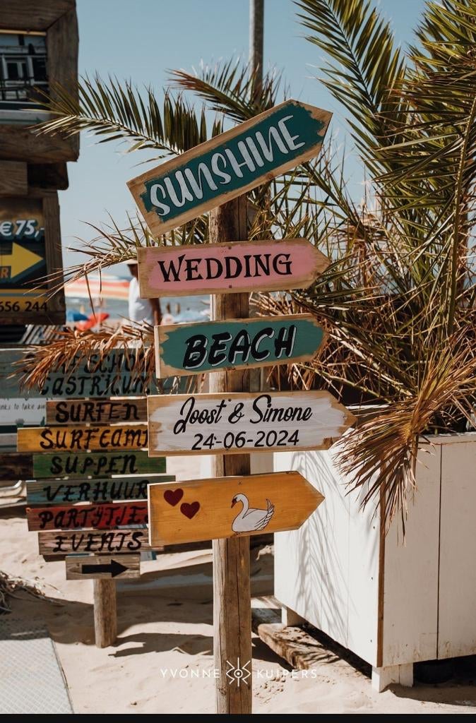 Wegwijzer bruiloft, Versiering, Info@rwhoutidee.nl, Nieuw, Ophalen of Verzenden