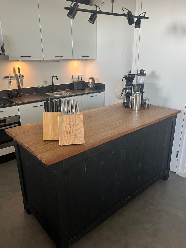 Keukenblok, bar, koffiecorner, buitenkeuken authentiek hout, Huis en Inrichting, Keuken | Keukenelementen, Ophalen, 150 tot 200 cm