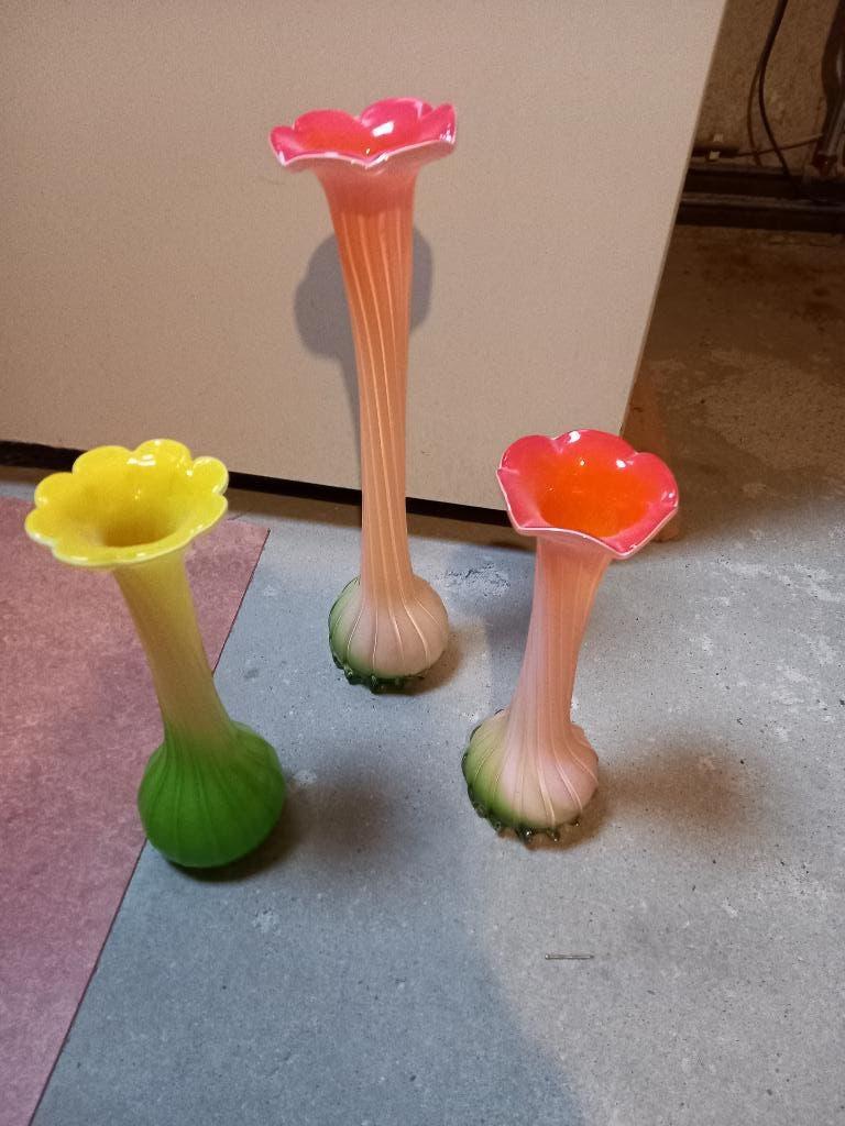 vazen gekleurd, Huis en Inrichting, Ophalen, Overige kleuren, Minder dan 50 cm, Glas
