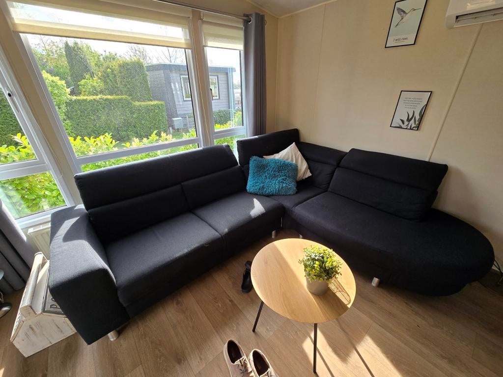 Hoekbank zwart, Gratis ophalen., Ophalen of Verzenden, Gebruikt