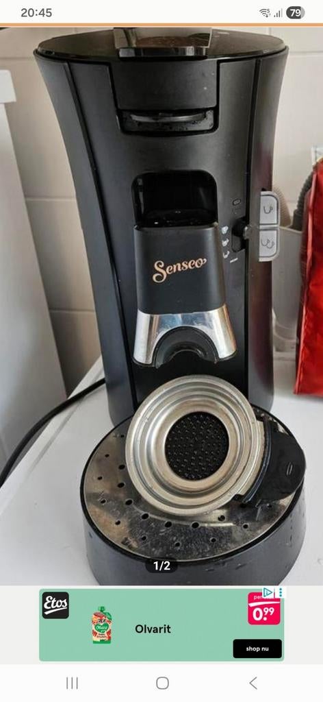 Philips senseo koffie apparaat zwart voor 1 of 2 kopjes, Ophalen, Gebruikt, Koffiemachine, 2 tot 4 kopjes