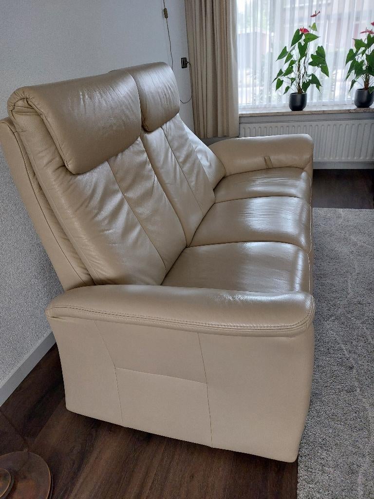 lederen bankstel, Ophalen, Gebruikt, 75 tot 100 cm, Rechte bank