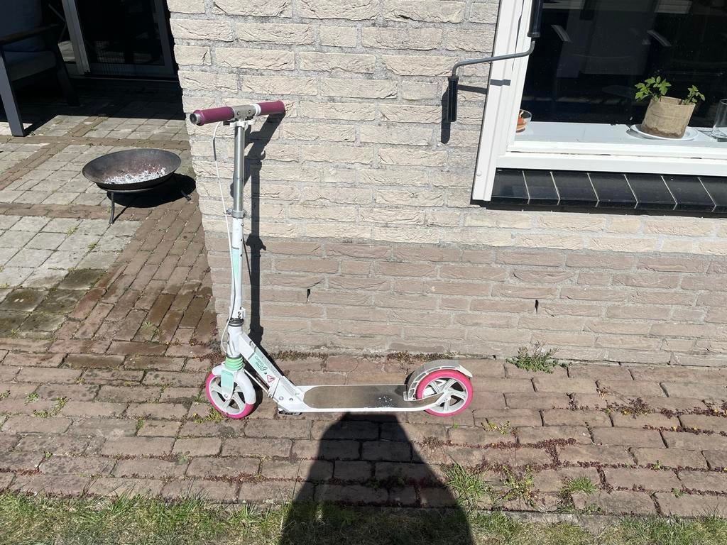 Oxelo Mid 9 Step - Wit/Roze, Opvouwbaar, Fietsen en Brommers, Steps, Gebruikt, Gewone step, Ophalen