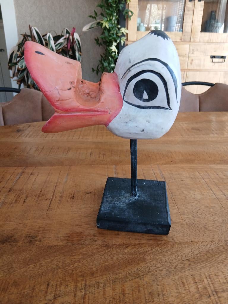Houten eend, Verzamelen, Beelden en Beeldjes, Ophalen of Verzenden, Gebruikt, Dier