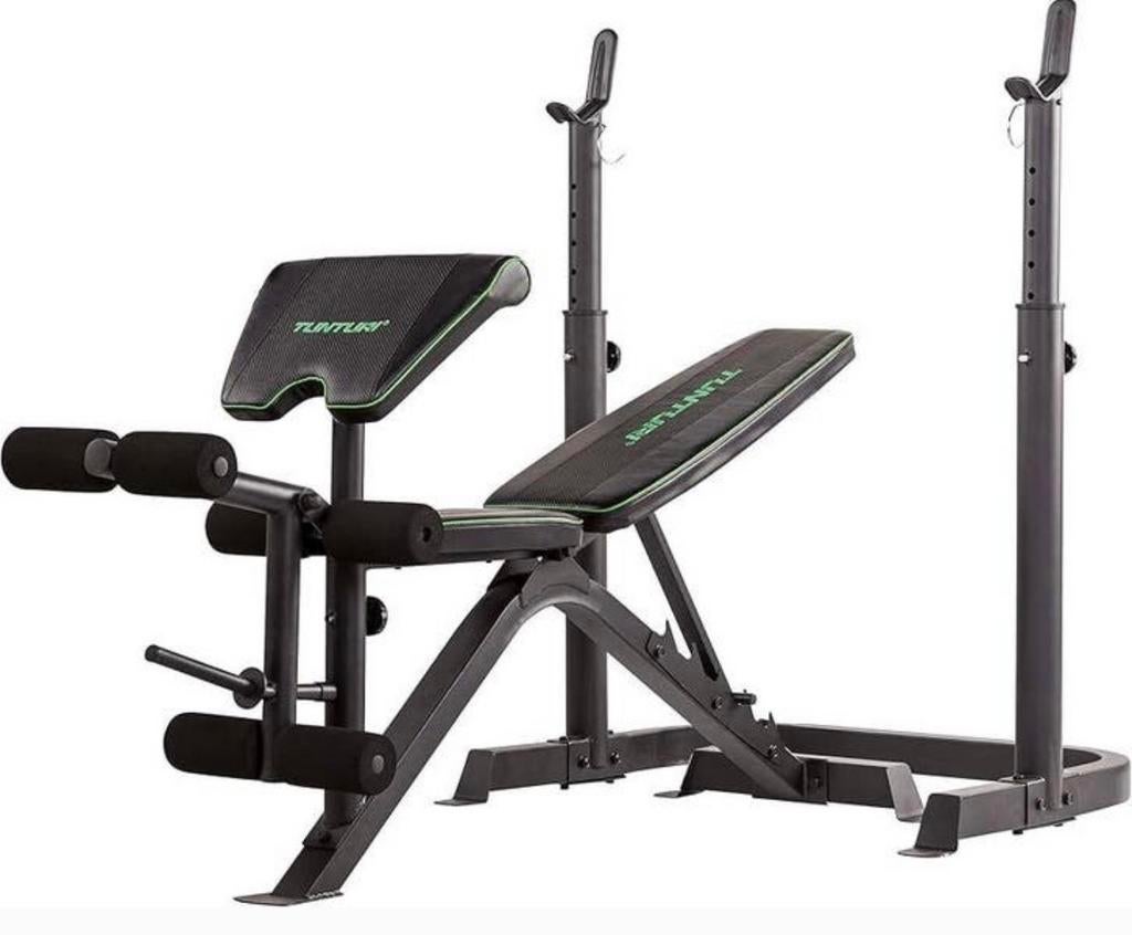 Tunturi fitness bench en halter houder, Sport en Fitness, Ophalen, Zo goed als nieuw