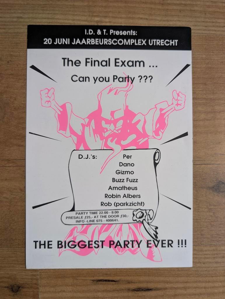 Thunderdome flyer the final exam 22x15cm, Rechthoekig Staand, A4 of kleiner, Ophalen of Verzenden, Zo goed als nieuw