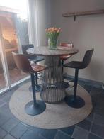 Bartafel met krukken set landelijke / industriële stijl, Ophalen, Gebruikt, 90 cm of meer, In hoogte verstelbaar