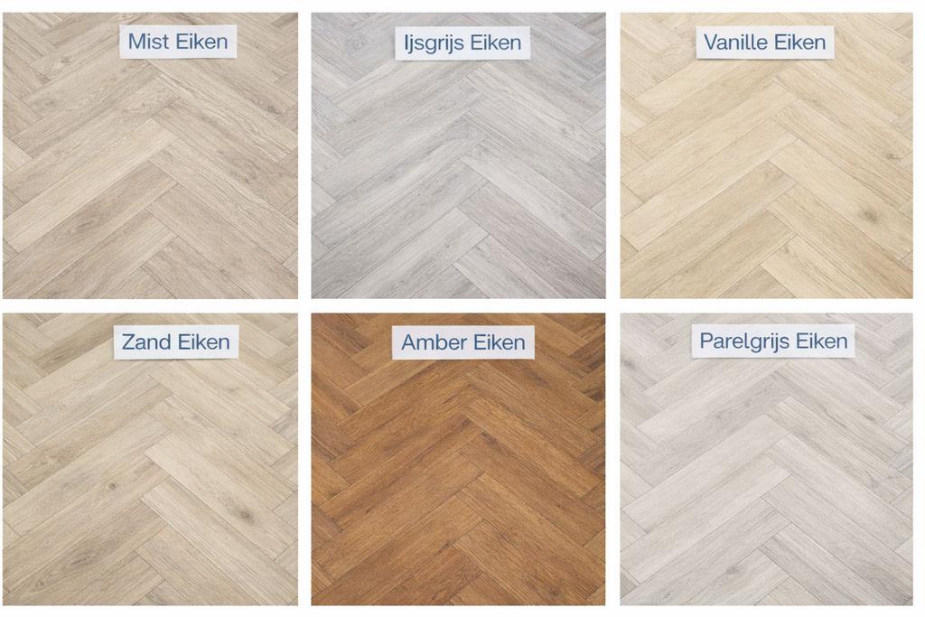 Nieuw PVC Visgraat Click Laminaat - 5mm Dik, 7 Kleuren, Ophalen, Kunststof, 50 tot 150 cm, Nieuw