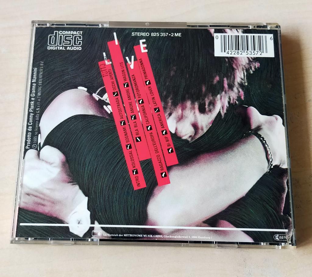 Gianna Nannini & The Primadonnas - Tutto Live CD 1985, Ophalen of Verzenden, 1980 tot 2000, Zo goed als nieuw