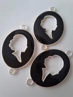 3 stuks connector hangers bedels zwart zilver metaal, -, -, Nieuw, Ophalen of Verzenden