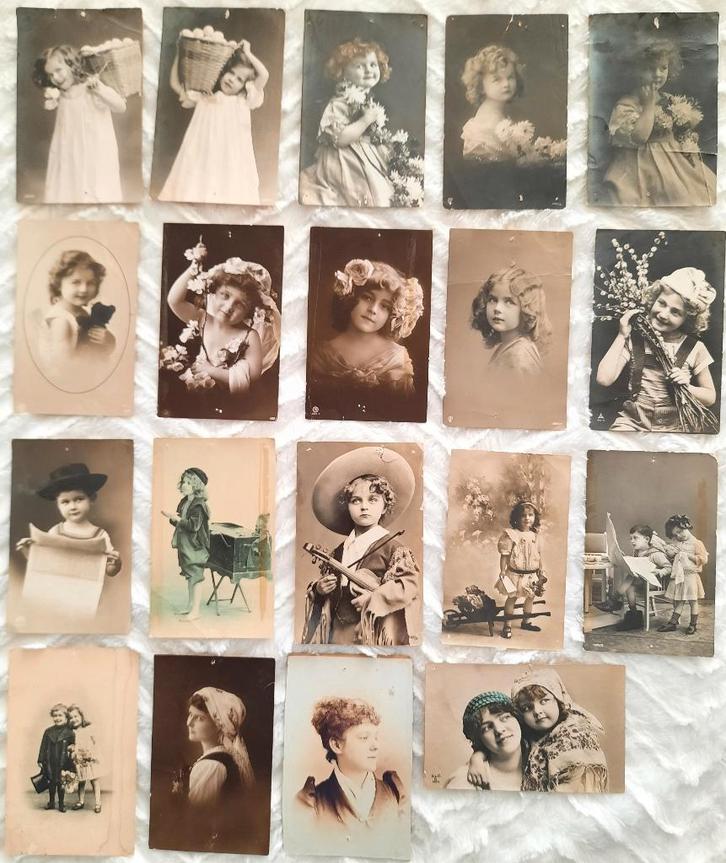 21 stuks foto - Oud antiek - kinderen - periode 1900-1930, Verzamelen, Foto's en Prenten, Gebruikt, Foto, Kind, Voor 1940, Ophalen of Verzenden