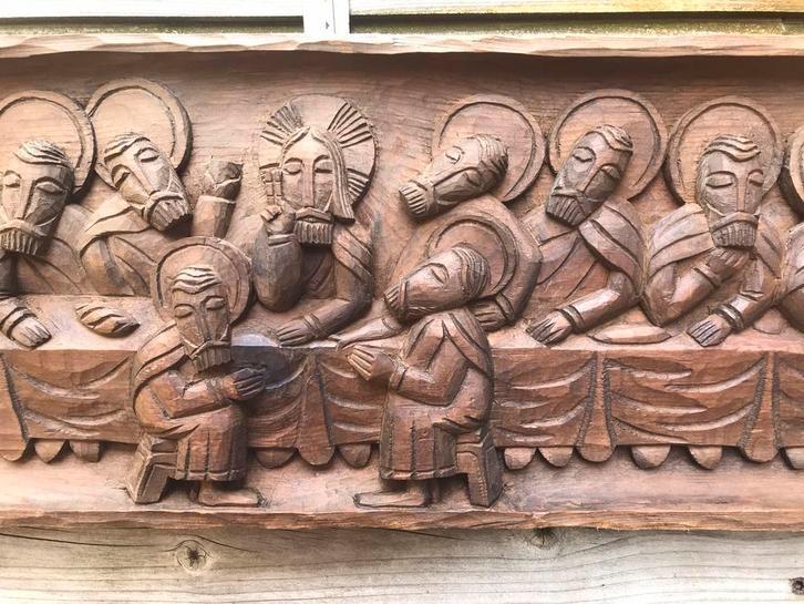 Het laatste avondmaal houtsnijwerk, Ophalen of Verzenden