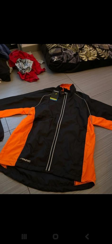 Nieuw Regenjack Zwart/Oranje - Ideaal voor Fietsen, Ophalen, Zwart, Nieuw, Overige maten