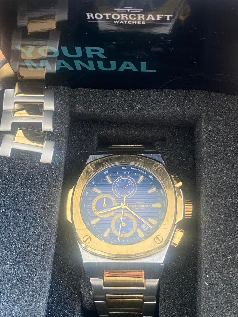 5 x heren horloges 2x rotorcraft festina Daniel Hechter, Ophalen of Verzenden, Zo goed als nieuw, Staal, Overige merken