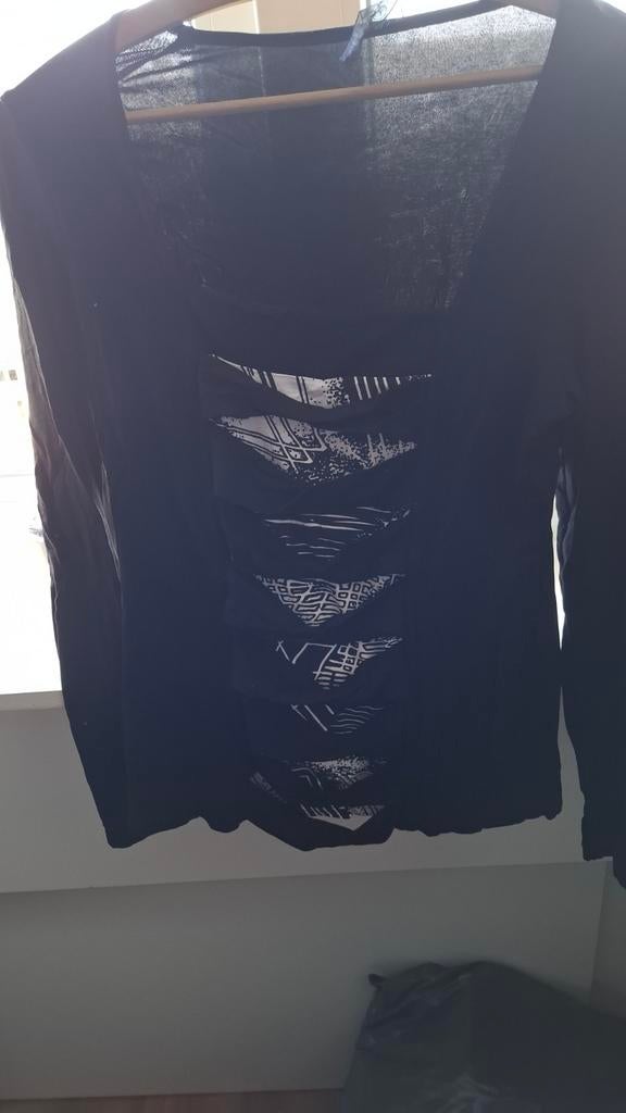 Sao Paulo Zwart T-shirt met lange mouwen en print, Maat 38/40 (M), Zwart, Ophalen of Verzenden, Zo goed als nieuw