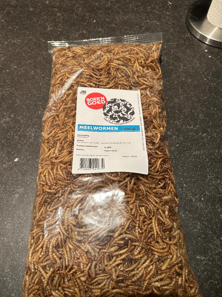 Gedroogde meelwormen, Ophalen, Vogel