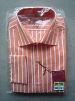 Blouse heren oranje / wit gestreept maat 41 / 42 / L NIEUW!, Ophalen of Verzenden, Nieuw, Oranje, Halswijdte 41/42 (L)