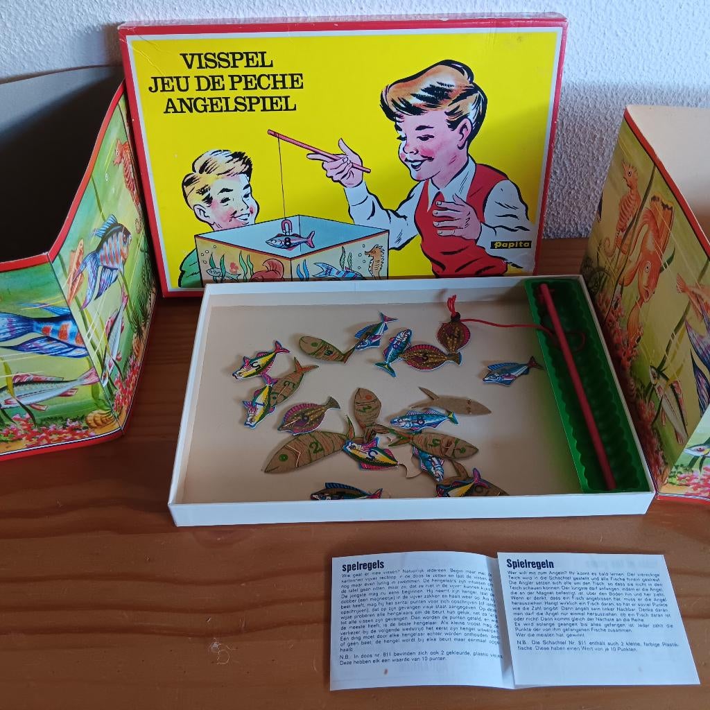 Visspel, vintage spel met magneet vissen, Ophalen of Verzenden