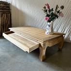 Opium salontafel - teak - 140 x 75 cm - 1 lade – TTM Wonen, TTM Wonen, Meubels – (Perzische) Tapijten en Woonaccessoires, 100 tot 150 cm
