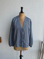 Blouse Gingham Ruit en Strikjes Wit Blauw, ARKET, 44! NIEUW!, Kleding | Dames, Blauw, Maat 42/44 (L), Nieuw, Ophalen of Verzenden
