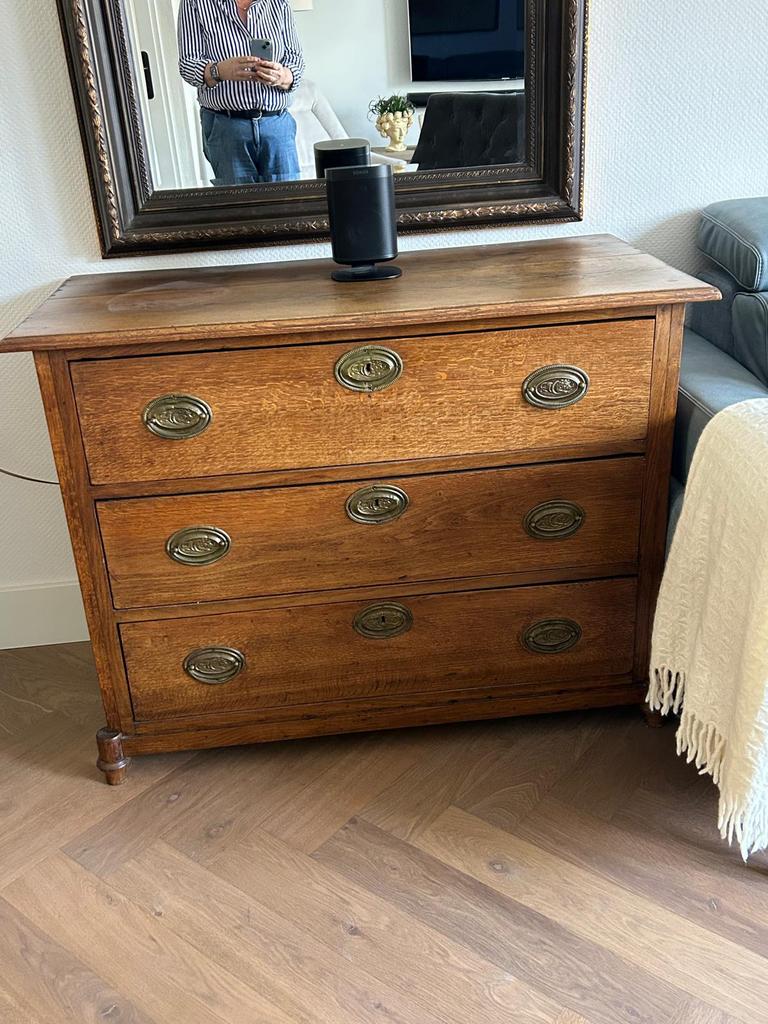 Antieke ladekast, Huis en Inrichting, Kasten | Ladekasten, Ophalen, 50 tot 100 cm, Zo goed als nieuw, 3 of 4 laden