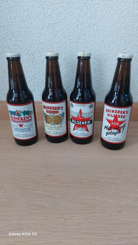 Heineken bier 4 flesjes 50 jaar bevrijding, Verzamelen, Biermerken, Ophalen, Flesje(s), Heineken