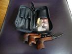 Amphora zwart leren etui met 3 tabakspijpen en toebehoren, Ophalen of Verzenden, Gebruikt, (Water)pijp