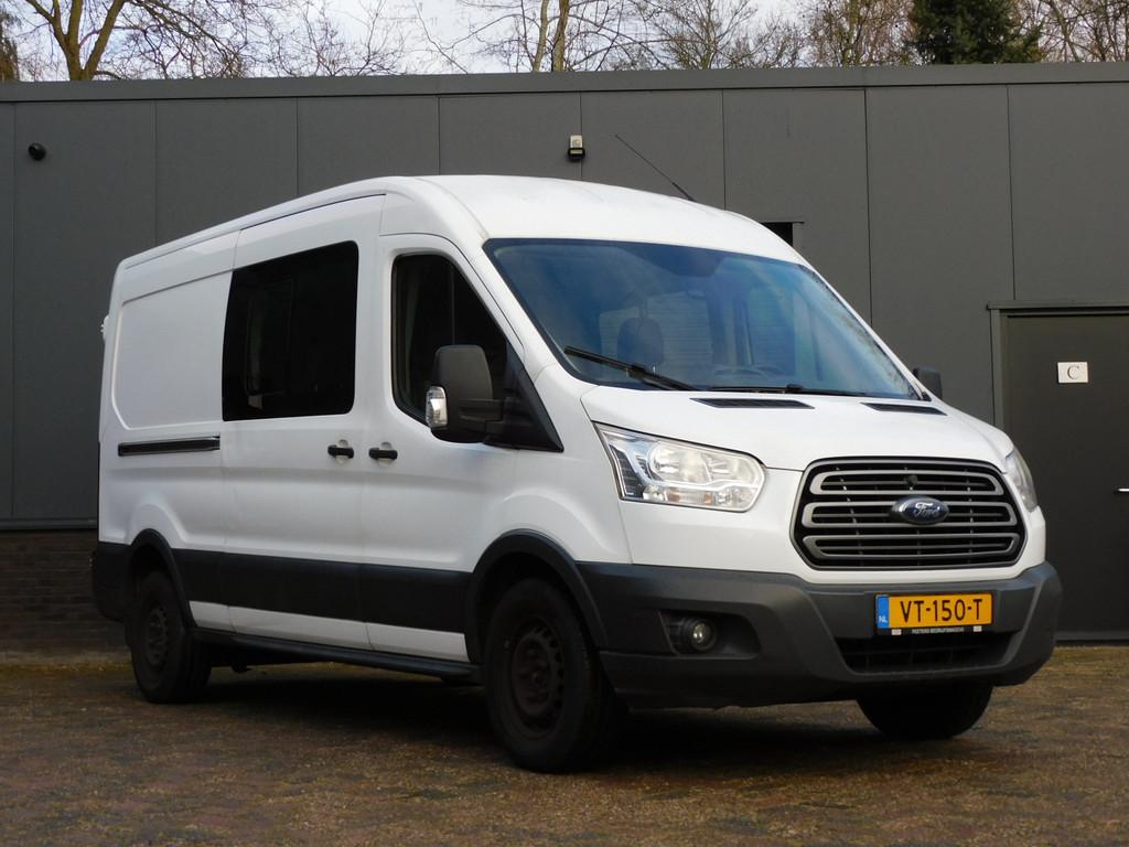 Ford Transit 330 2.2 TDCI L3H3 DC Ambiente 7-PERS! CAMERA! N, Auto's, Euro 5, Stof, Gebruikt, Zwart