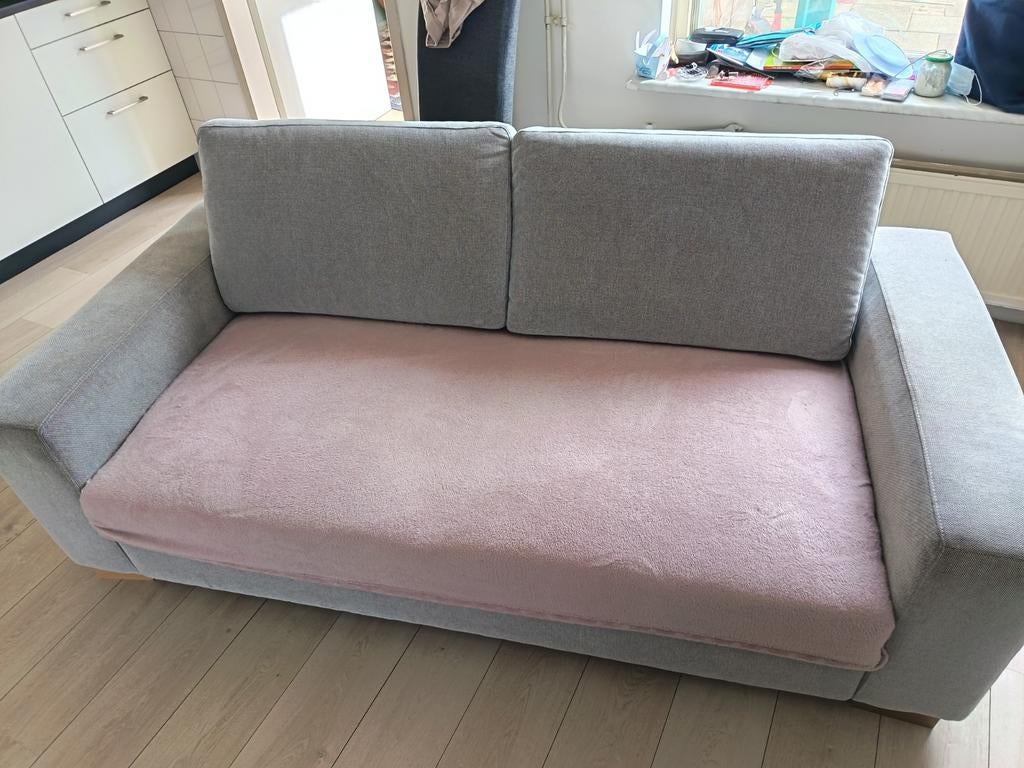 Comfortabele grijze tweepersoonsbank, Gebruikt, 150 tot 200 cm, Tweepersoons, 75 tot 100 cm